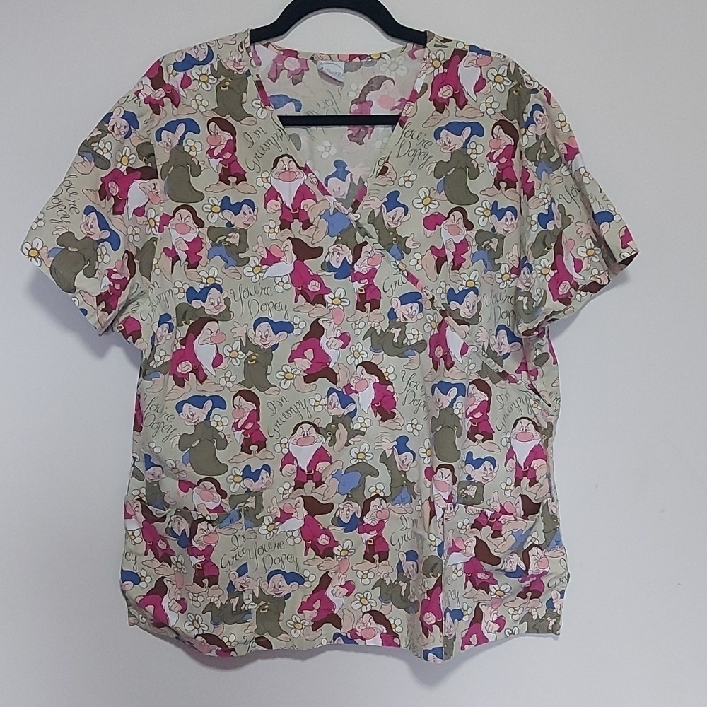 Disney drawfts snow white scrub top